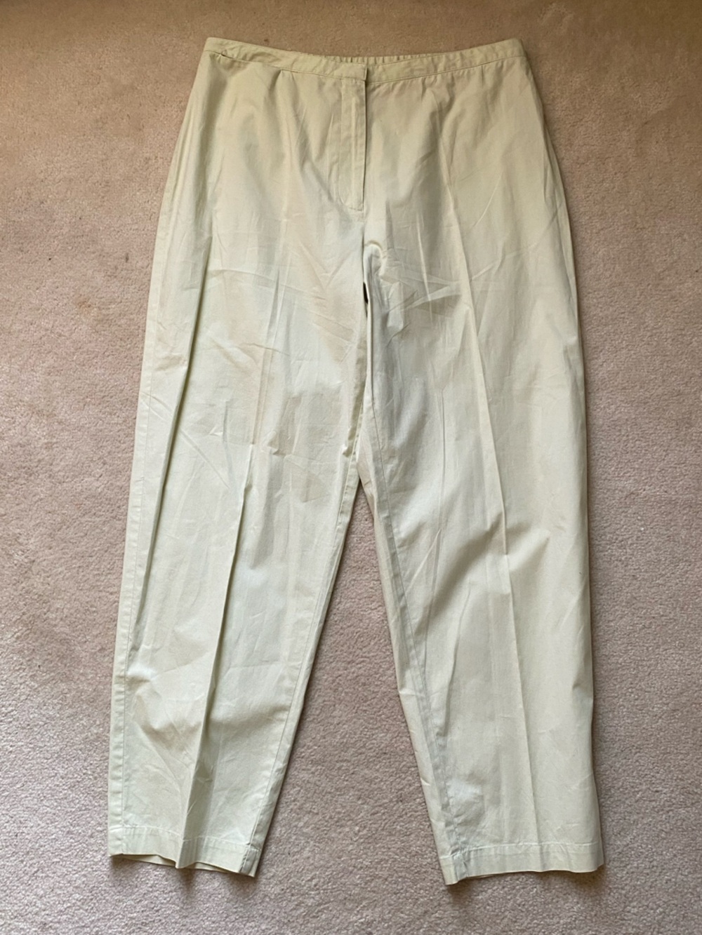 Eileen Fisher Pale Yellow Pants Size MP Petite Relaxed Fit Cotton Lightweight